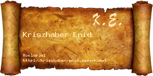 Kriszhaber Enid névjegykártya